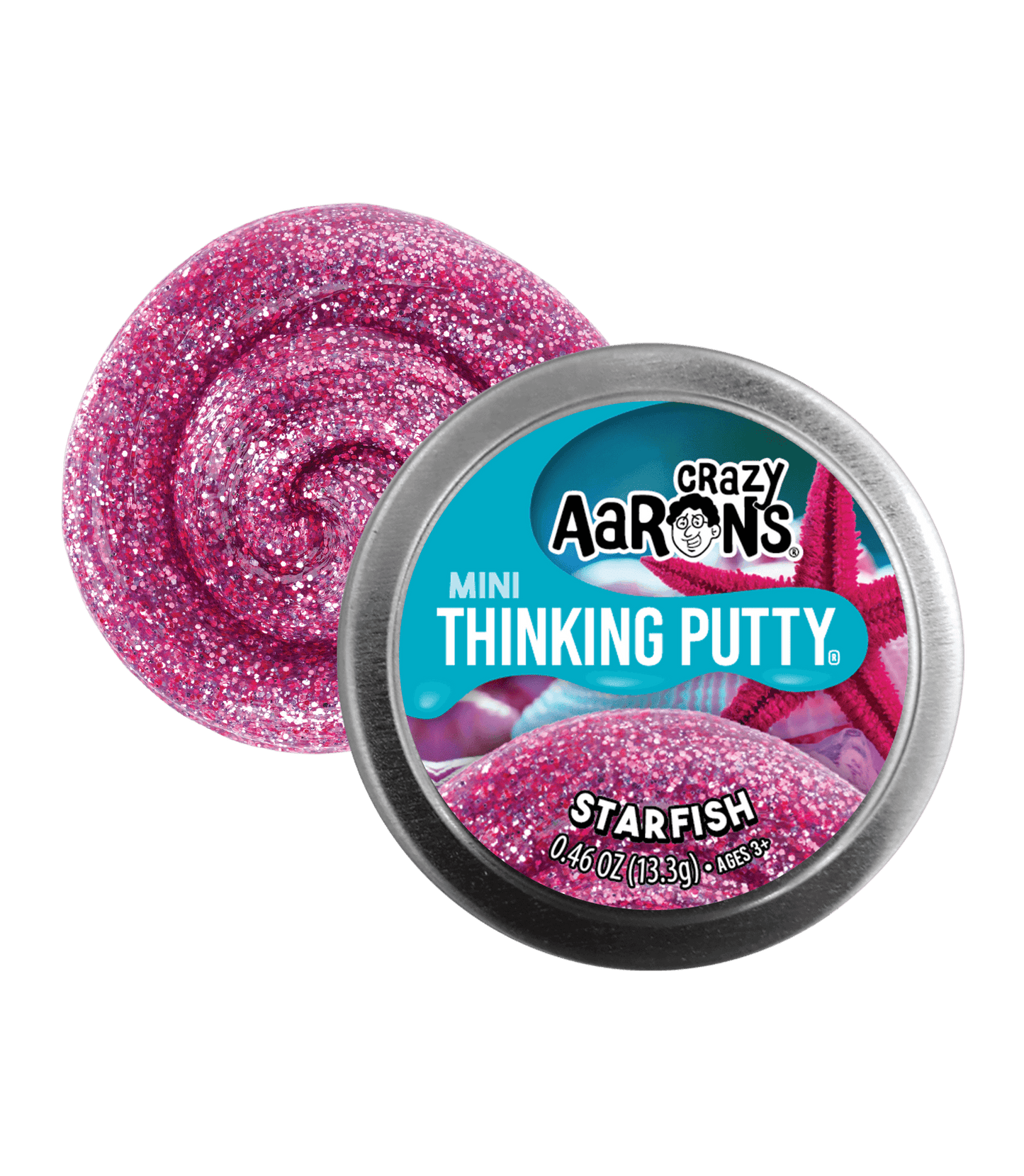 Crazy Aarons Mini Starfish - 2" Thinking Putty Tin