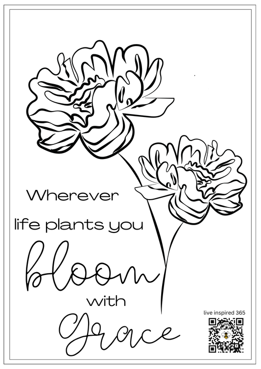 Bloom with Grace-Coloring Page