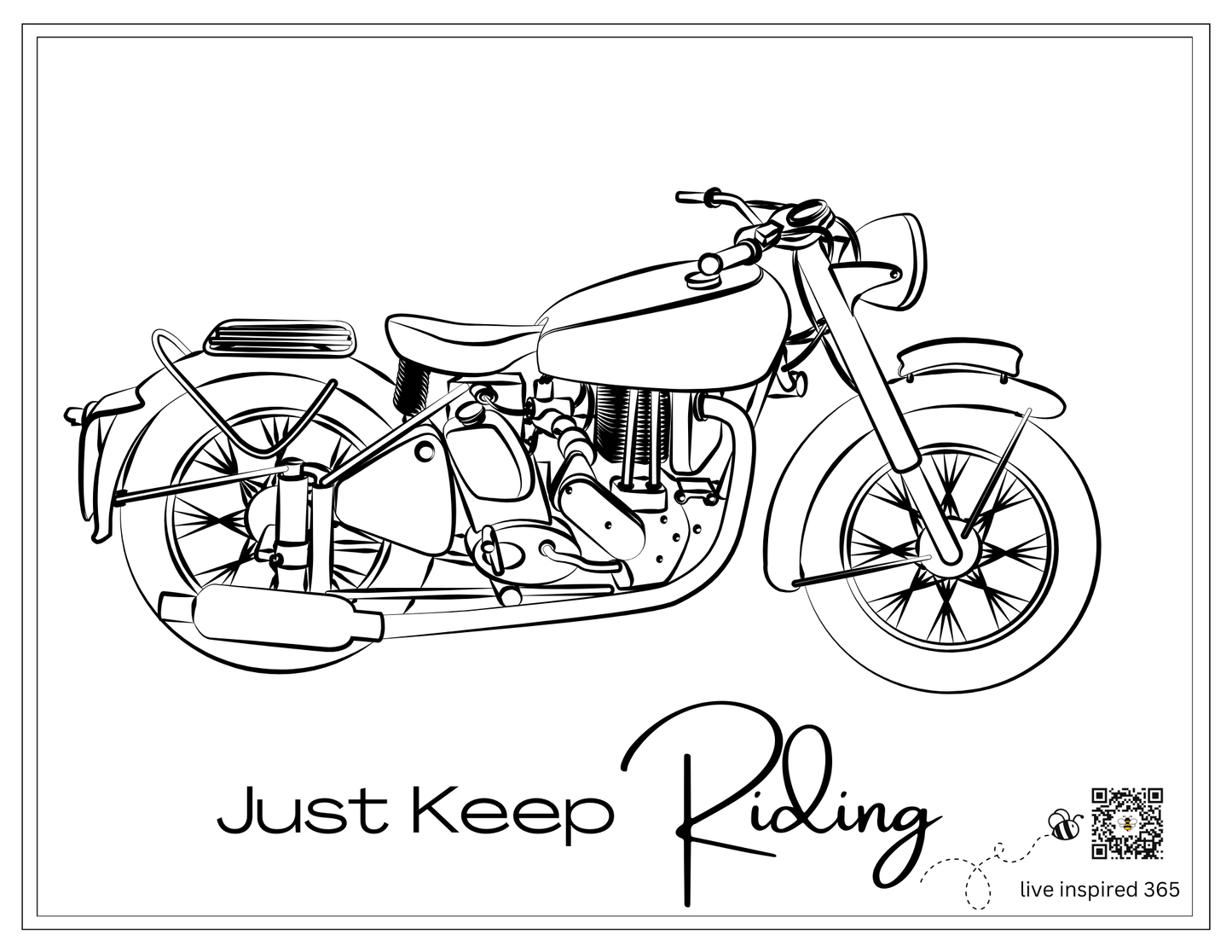 Just Keep Riding-Coloring Page