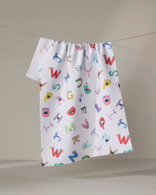 Alphabet Monsters Geometry Tea Towel