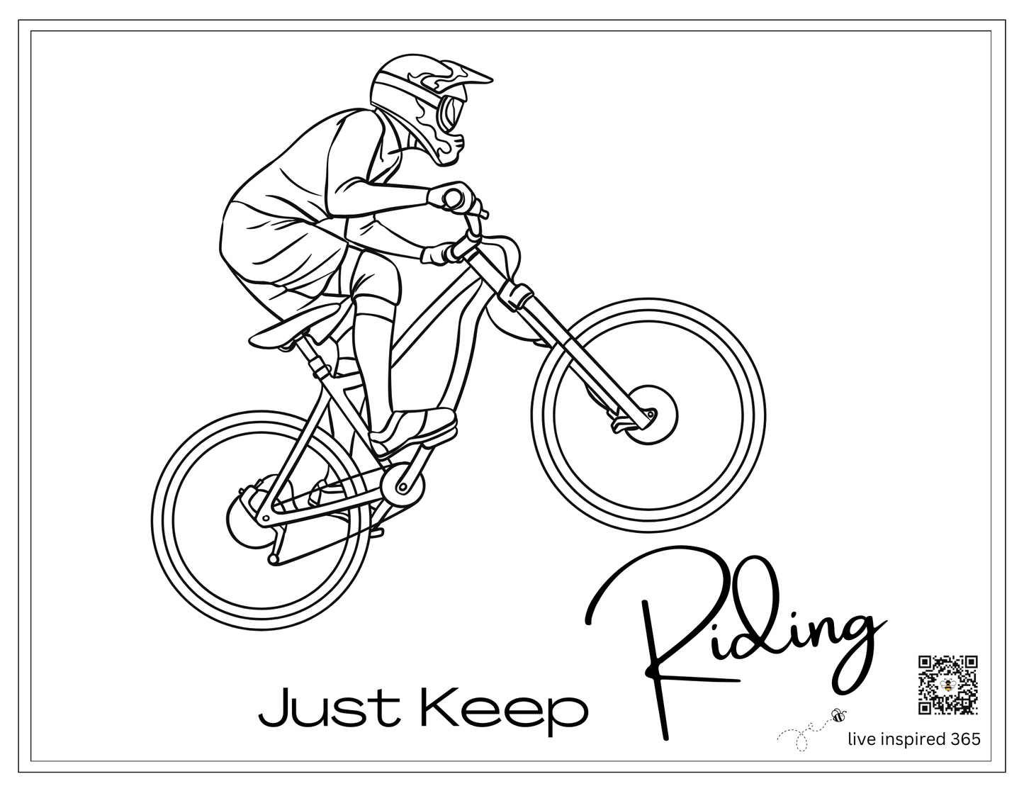 Just Keep Riding2-Coloring Page