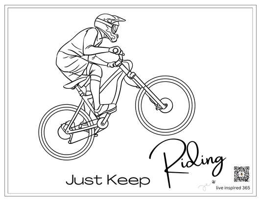 Just Keep Riding2-Coloring Page