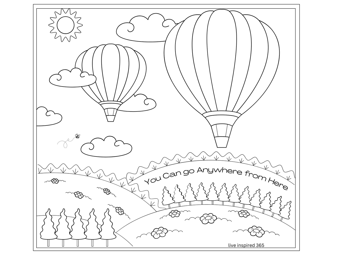 Hot Air Balloon-Coloring Page