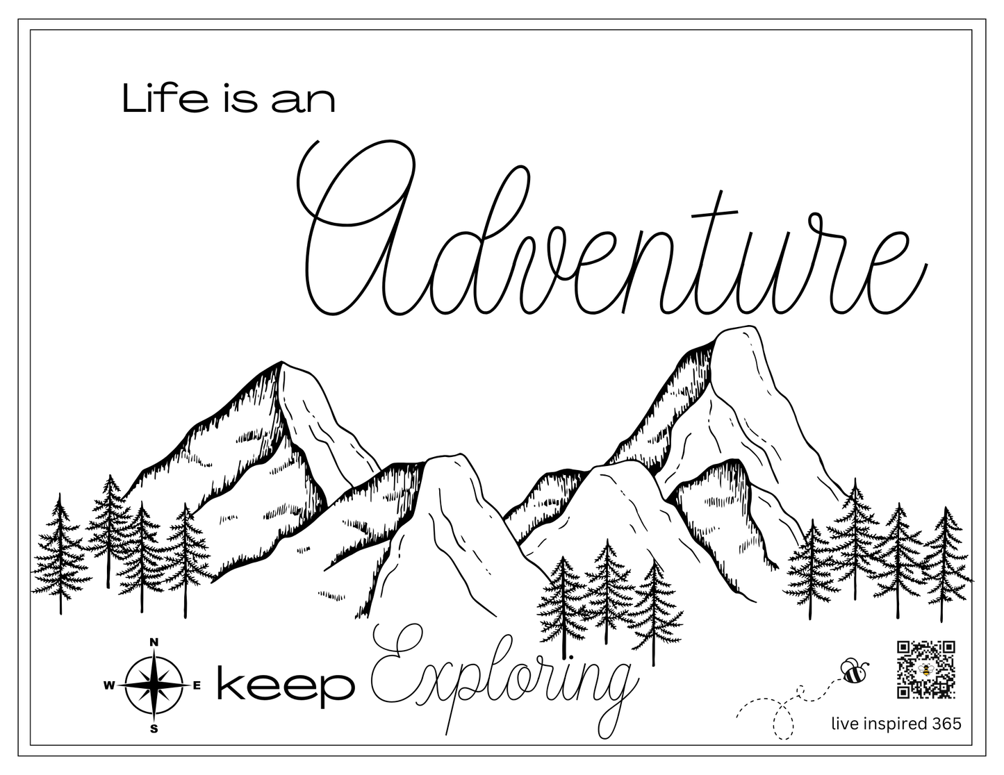 Life is an Adventure-Coloring Page