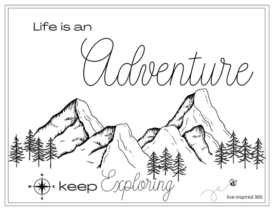 Life is an Adventure-Coloring Page