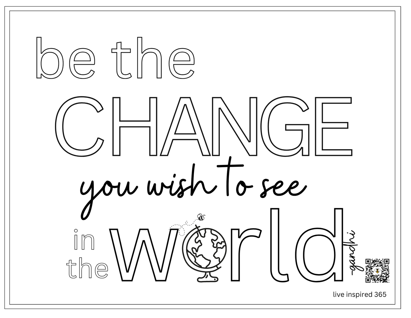 Be the Change-Coloring Page