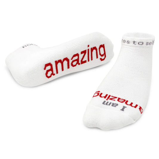 "I am amazing" - notes to self socks