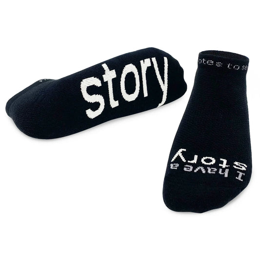 "I have a story" - notes to self socks