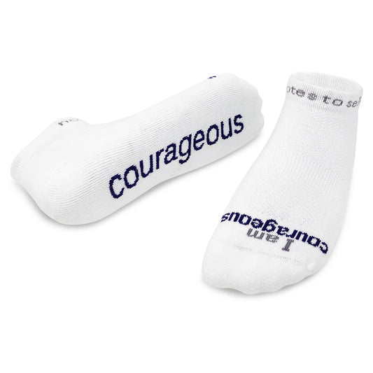 "I am courageous" - notes to self socks