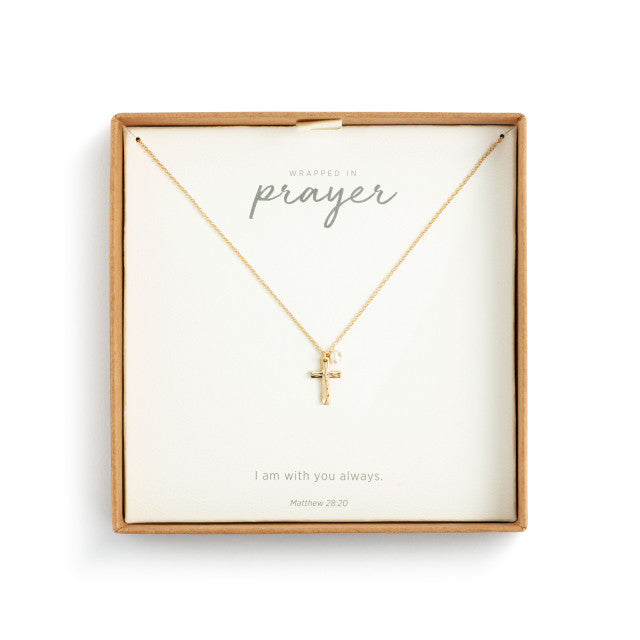 Wrapped in Prayer Dainty Cross Necklace