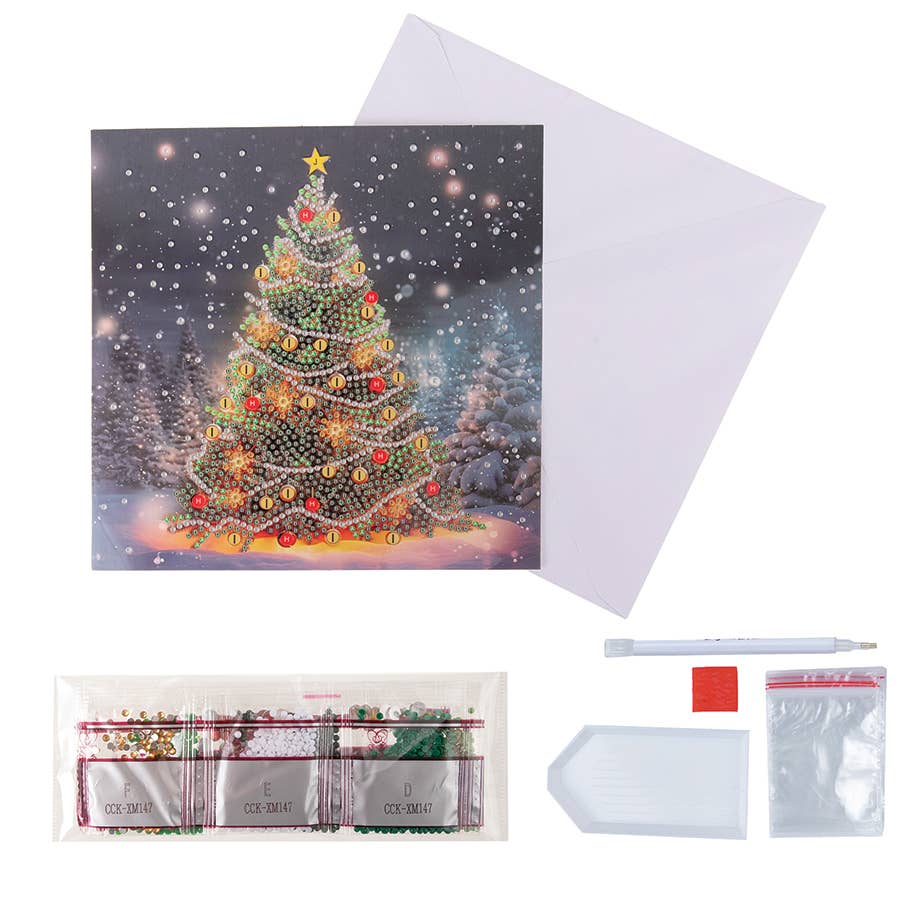 Festive Fir Crystal Art Card Kit