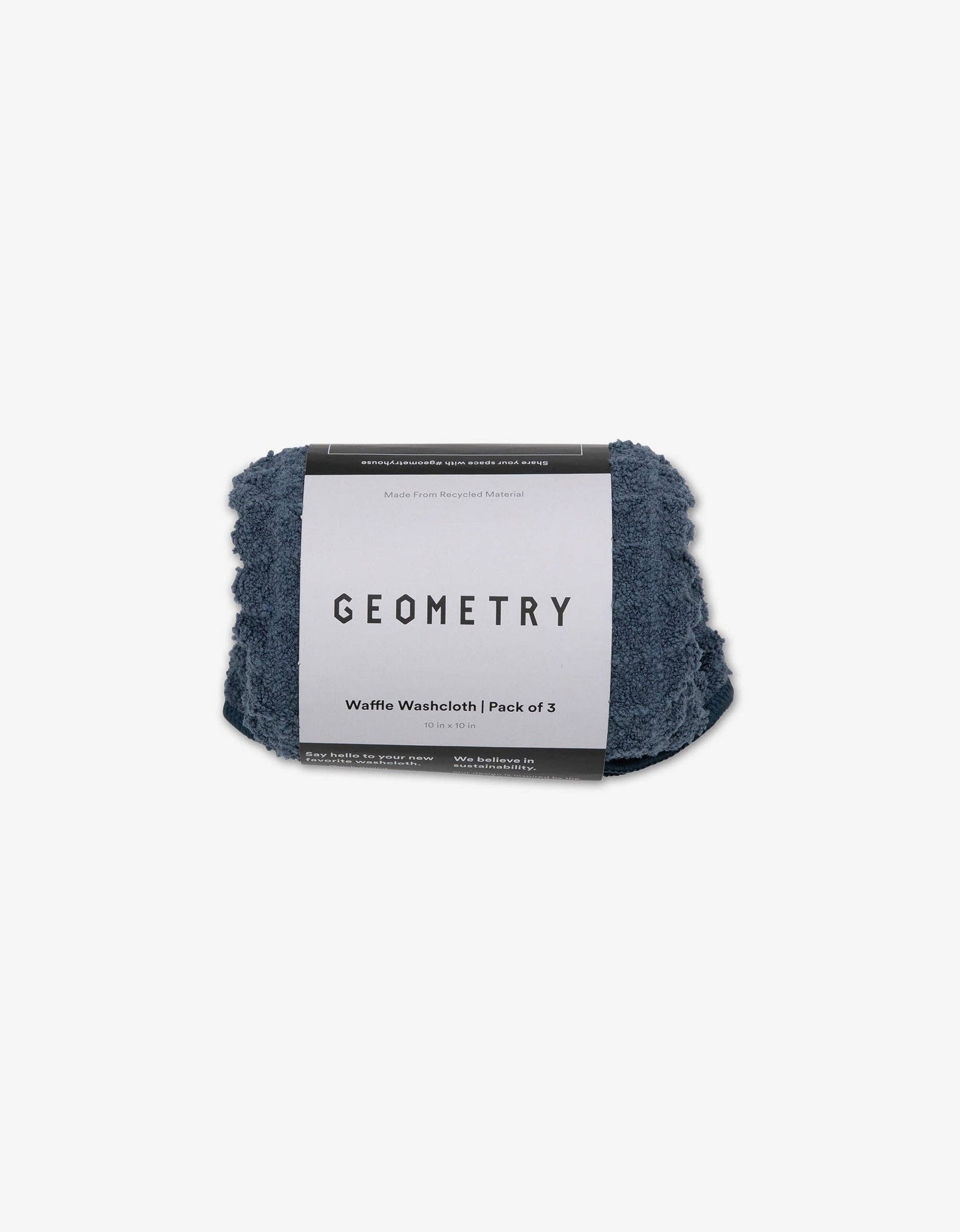 Midnight Blue Waffle Geometry Washcloth Set