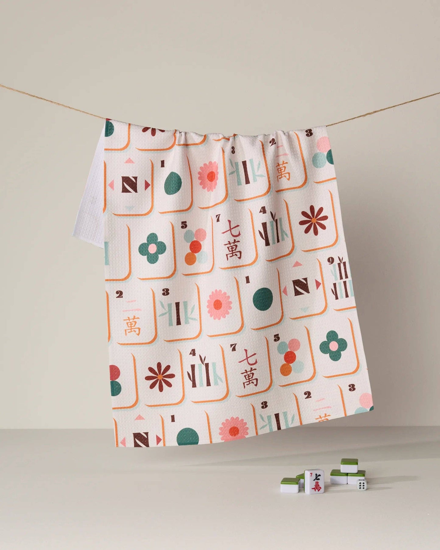 Cypress Tile Toss Geometry Tea Towel
