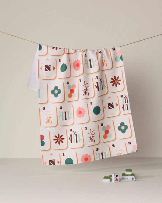 Cypress Tile Toss Geometry Tea Towel