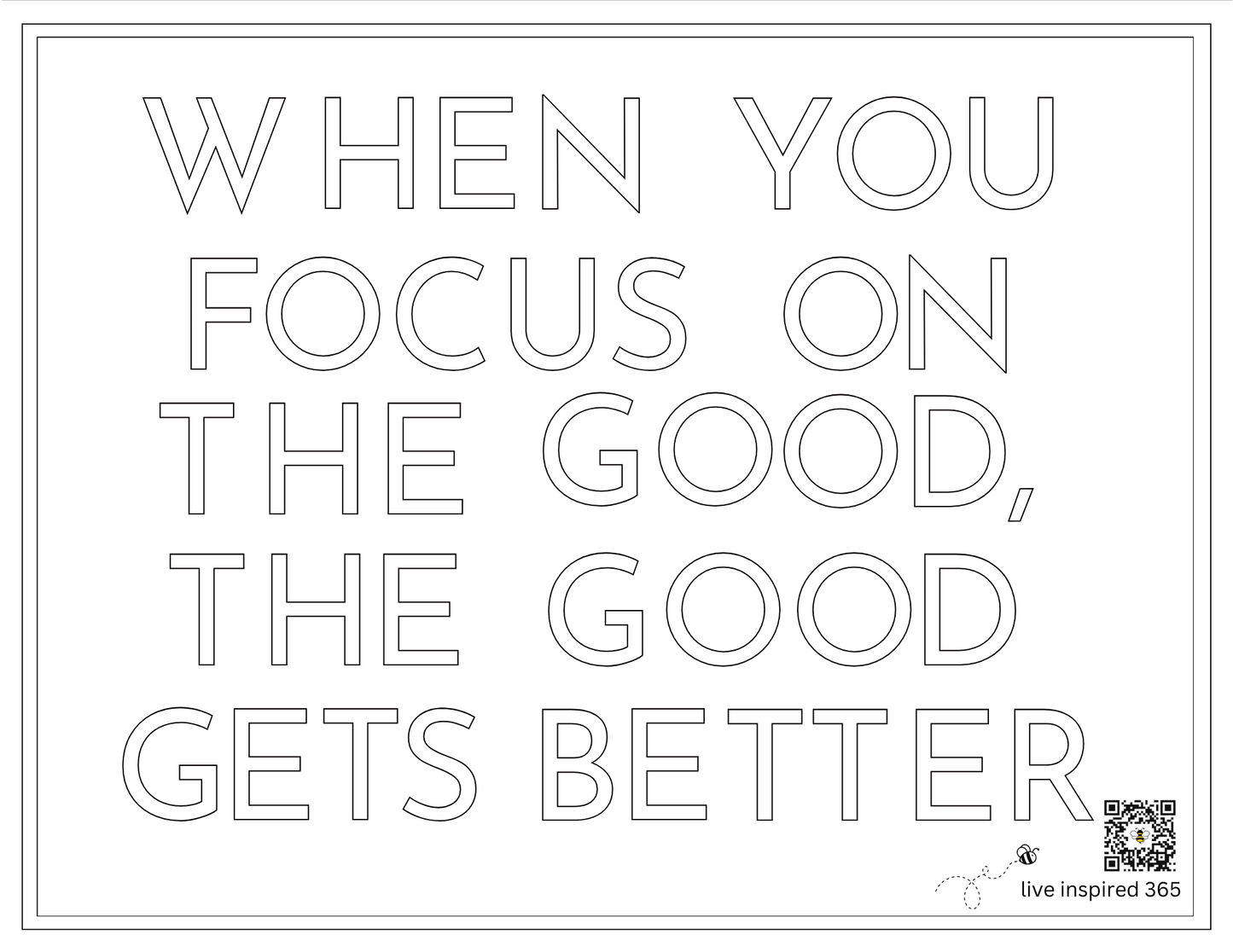 Focus on the Good-Coloring Page โ live inspired 365