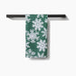 Snowy Days Green Geometry Tea Towel