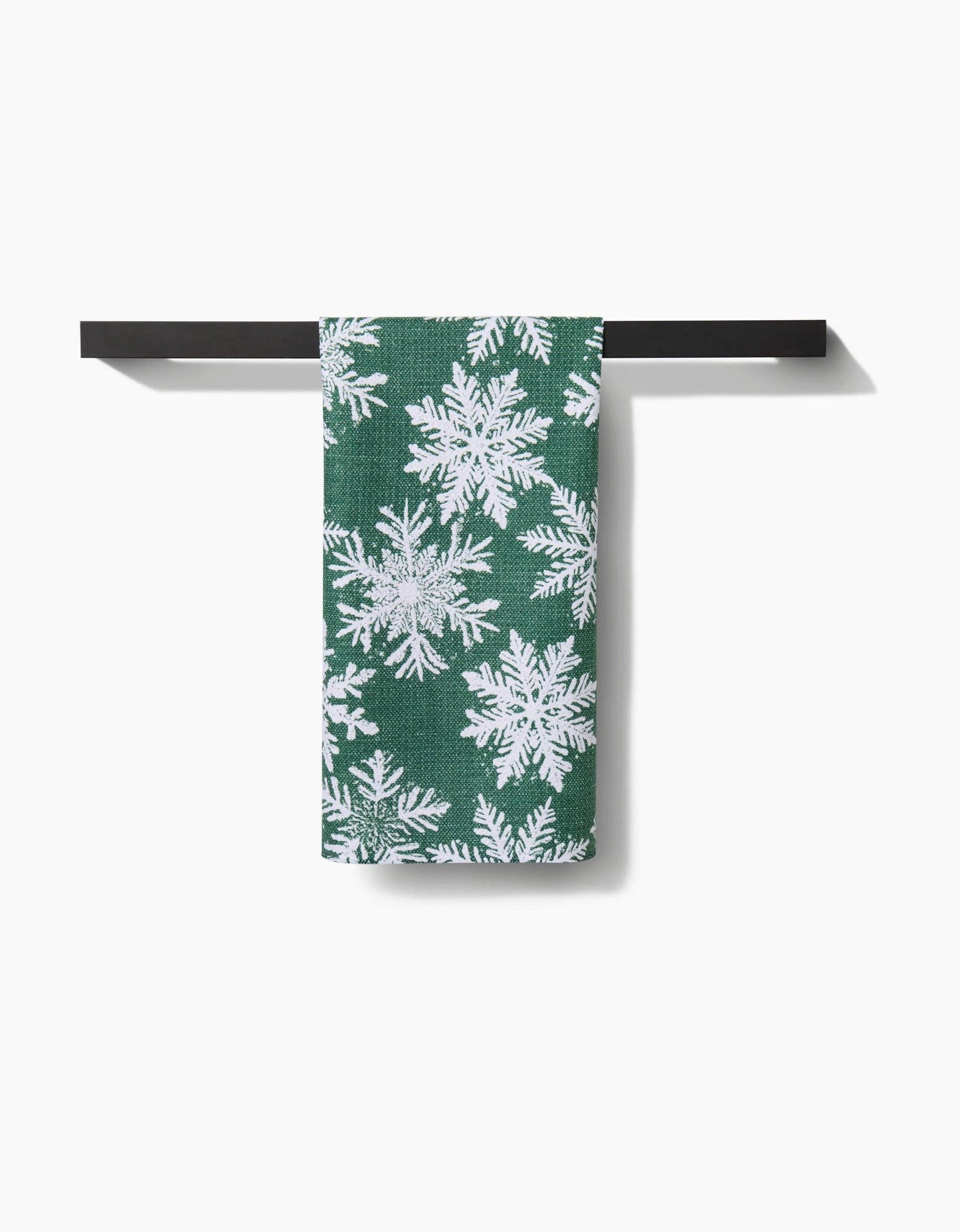 Snowy Days Green Geometry Tea Towel