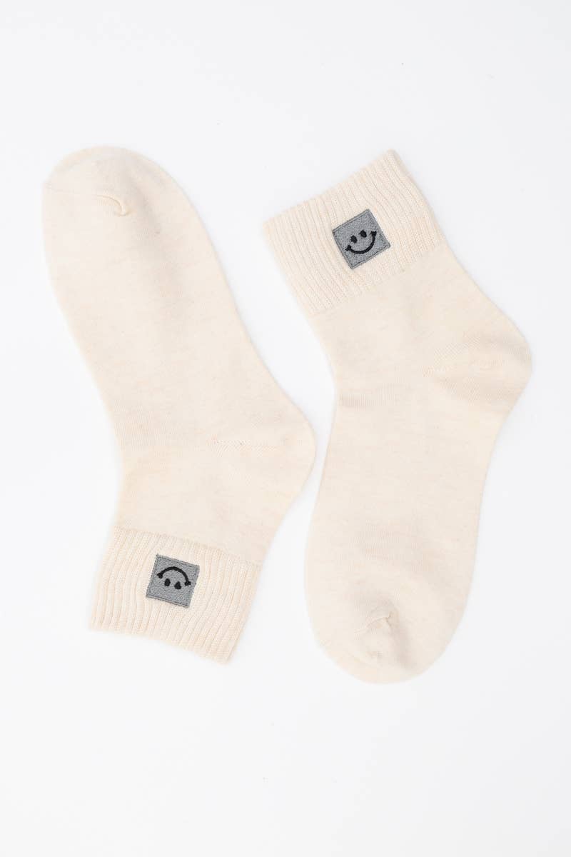 Happy Feet Embroidered Socks 🙃