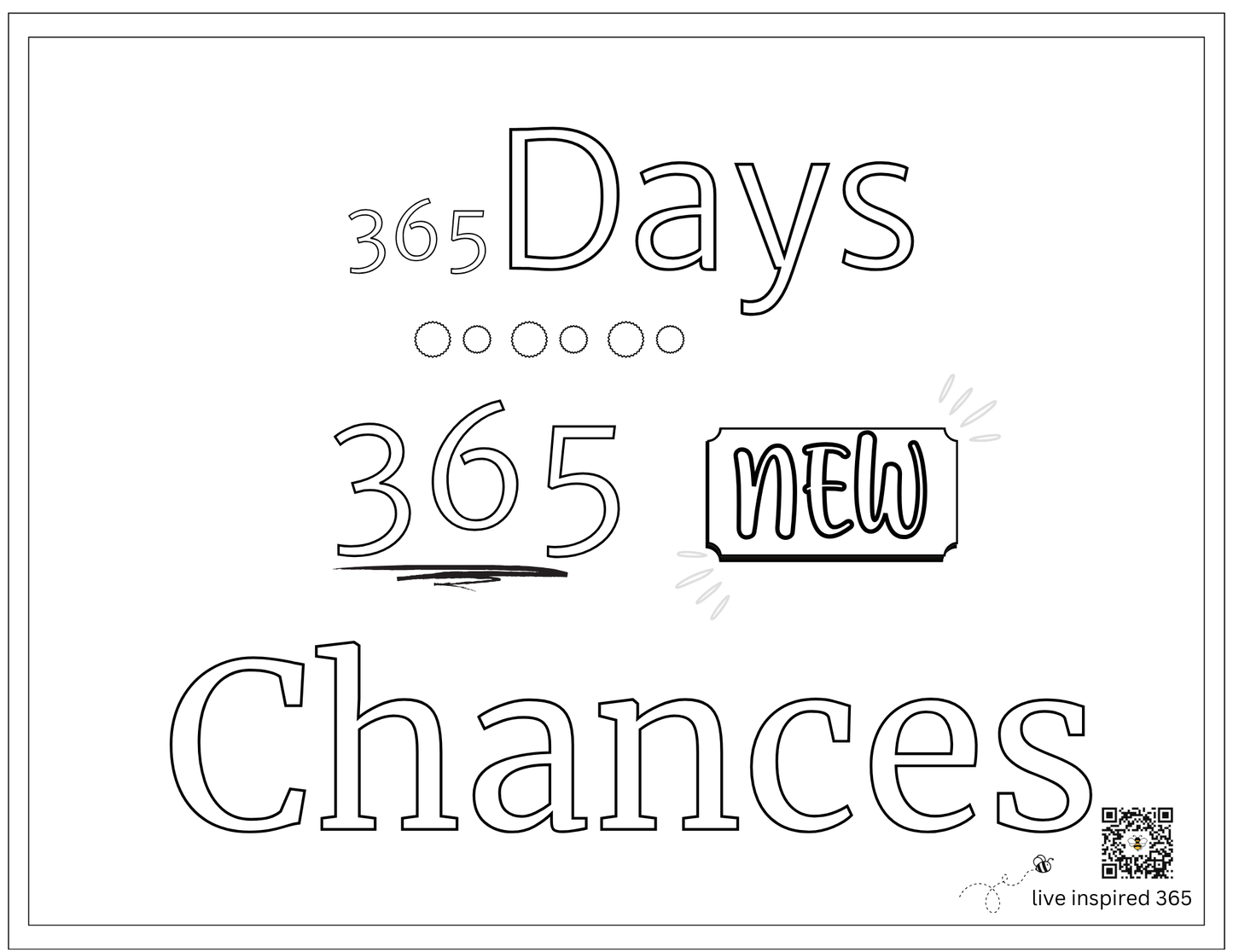 365 Days-Coloring Page