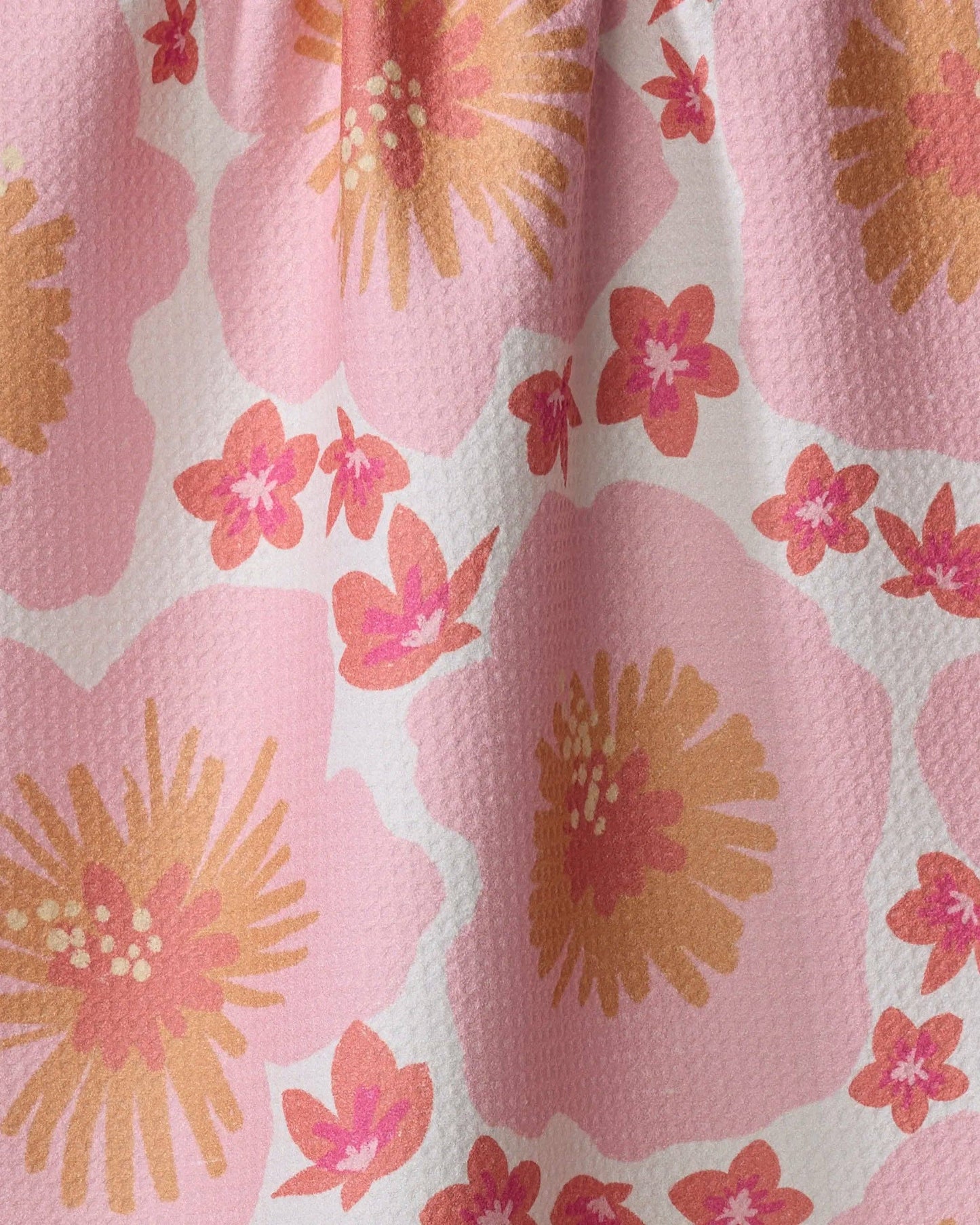 Hibiscus Sunset Geometry Tea Towel
