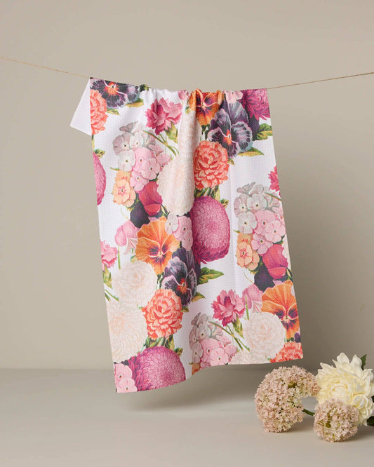 Ecstatic Blooms Geometry Tea Towel
