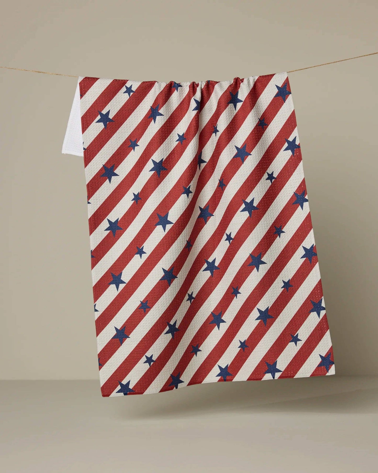 Patriotic Stripe Geometry Tea Towel