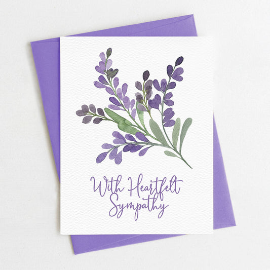 With Heartfelt Sympathy | Blank Greeting Card