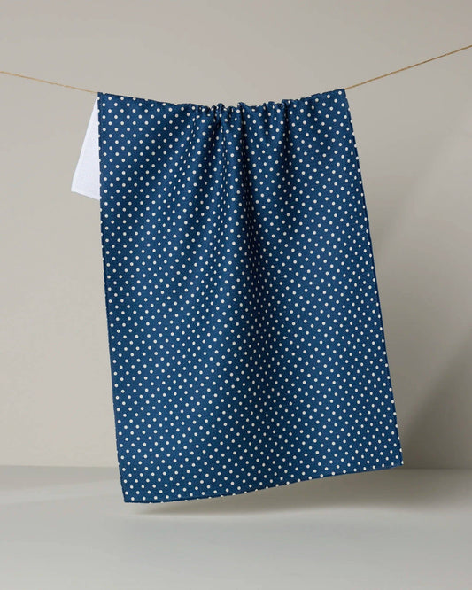 Saddle Indigo Geometry Tea Towel