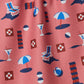 Geo Beach Day Geometry Tea Towel