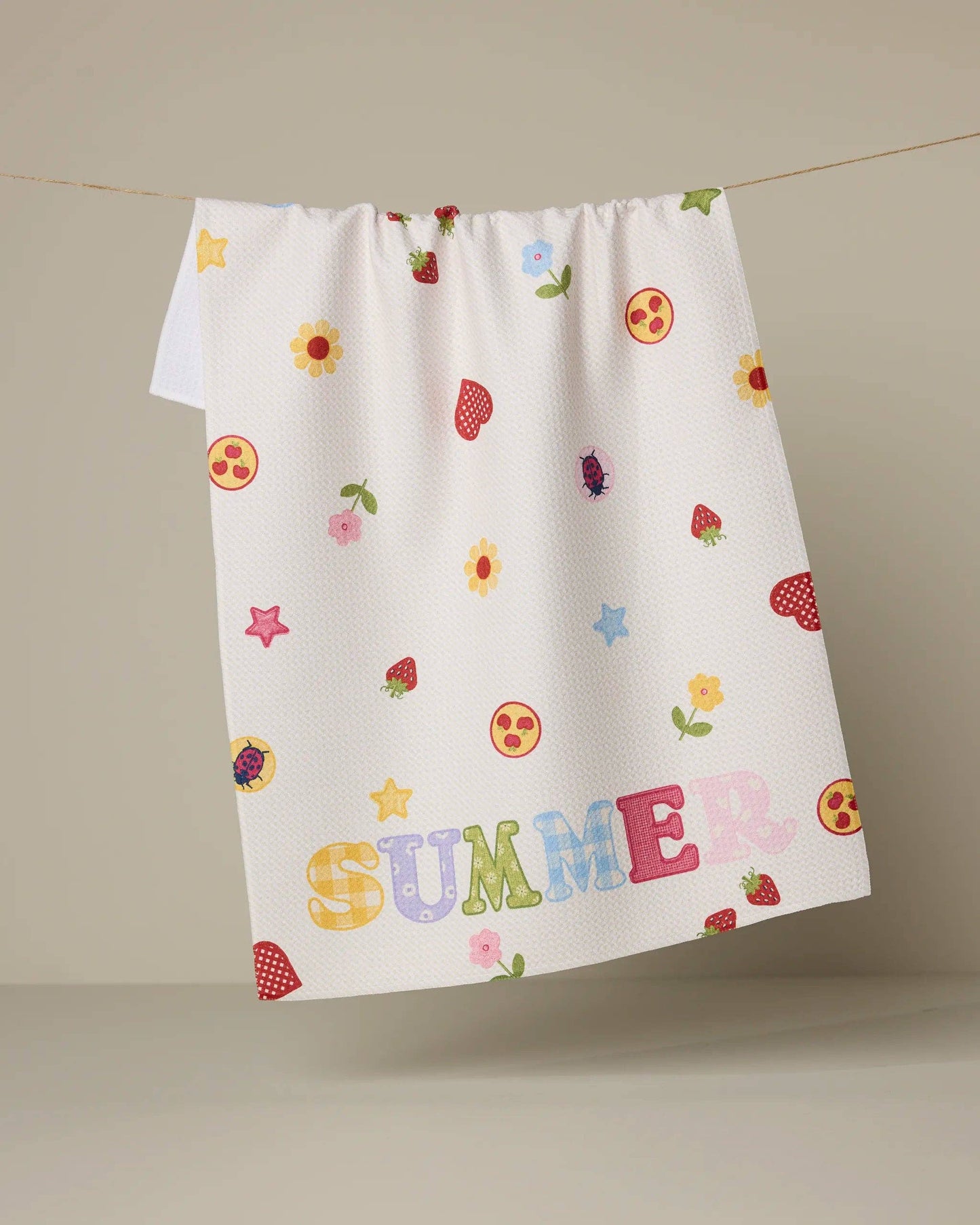 Summer Alphabet Geometry Tea Towel