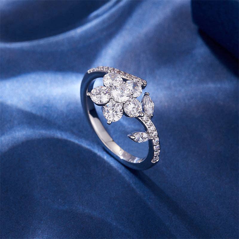 Dainty Flower Fidget Spinner Ring