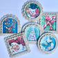 Vintage Style Retro Christmas Magnets