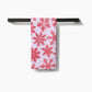 Snowy Days Red Geometry Tea Towel