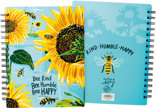 Bee Kind Bee Humble Bee Happy Spiral Notebook
