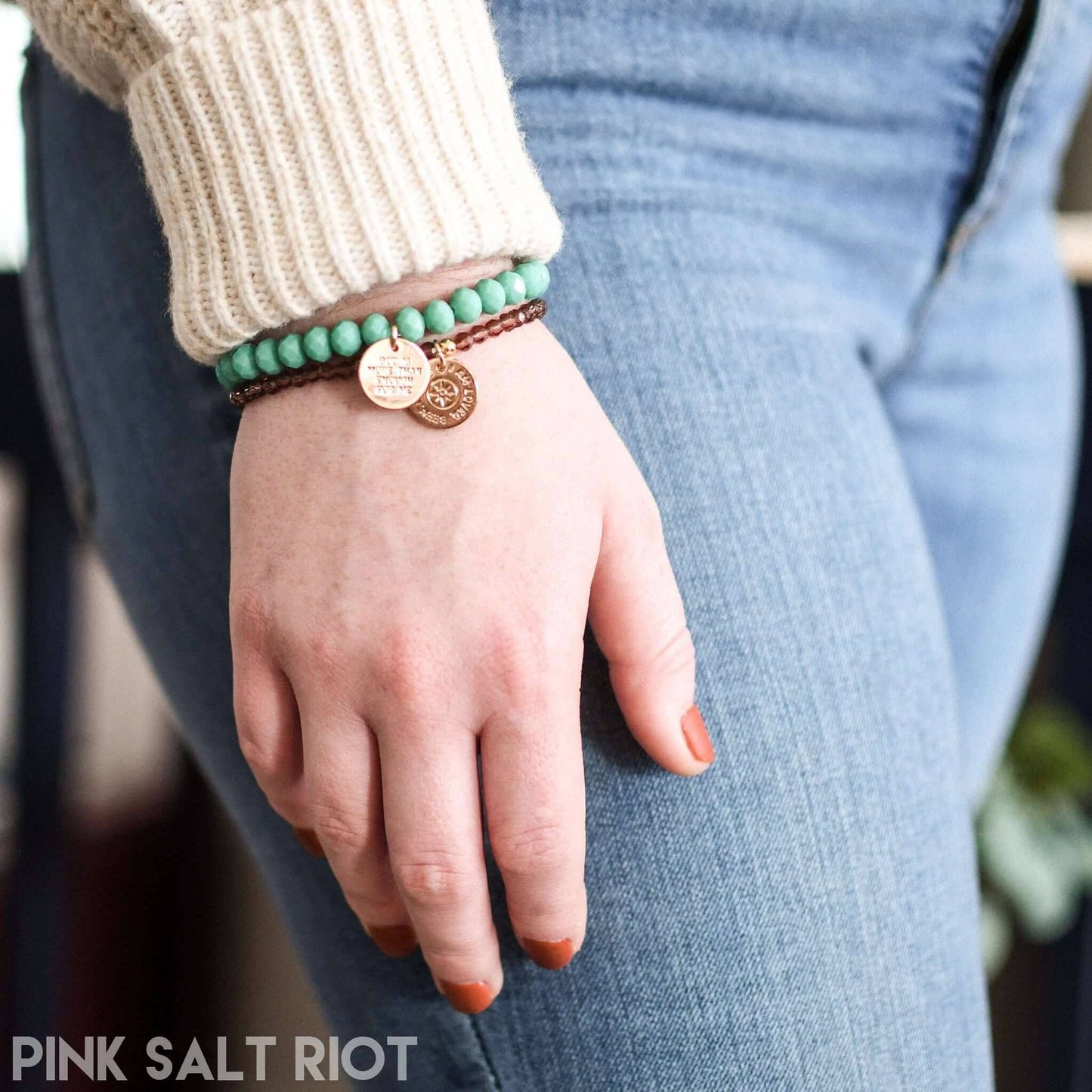 Loved, Seen & Known Teal Glass Bracelet