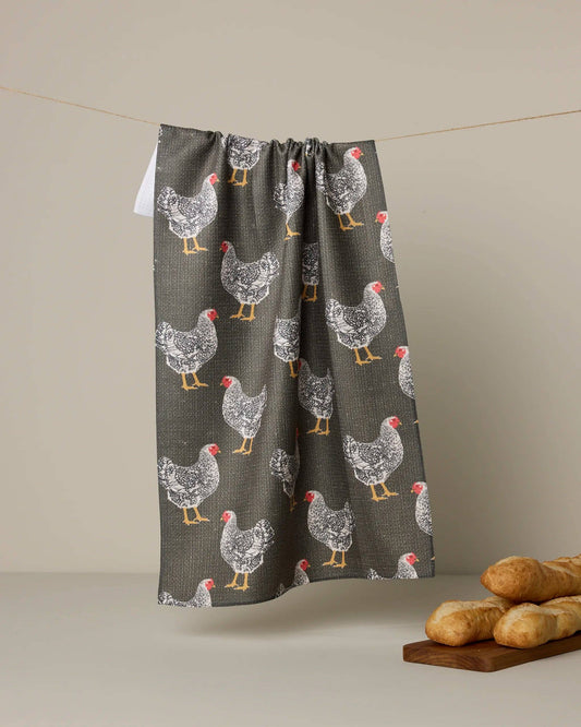 Hen House Geometry Tea Towel