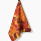 Watercolor Fallen Leaves Geometry Tea Towel