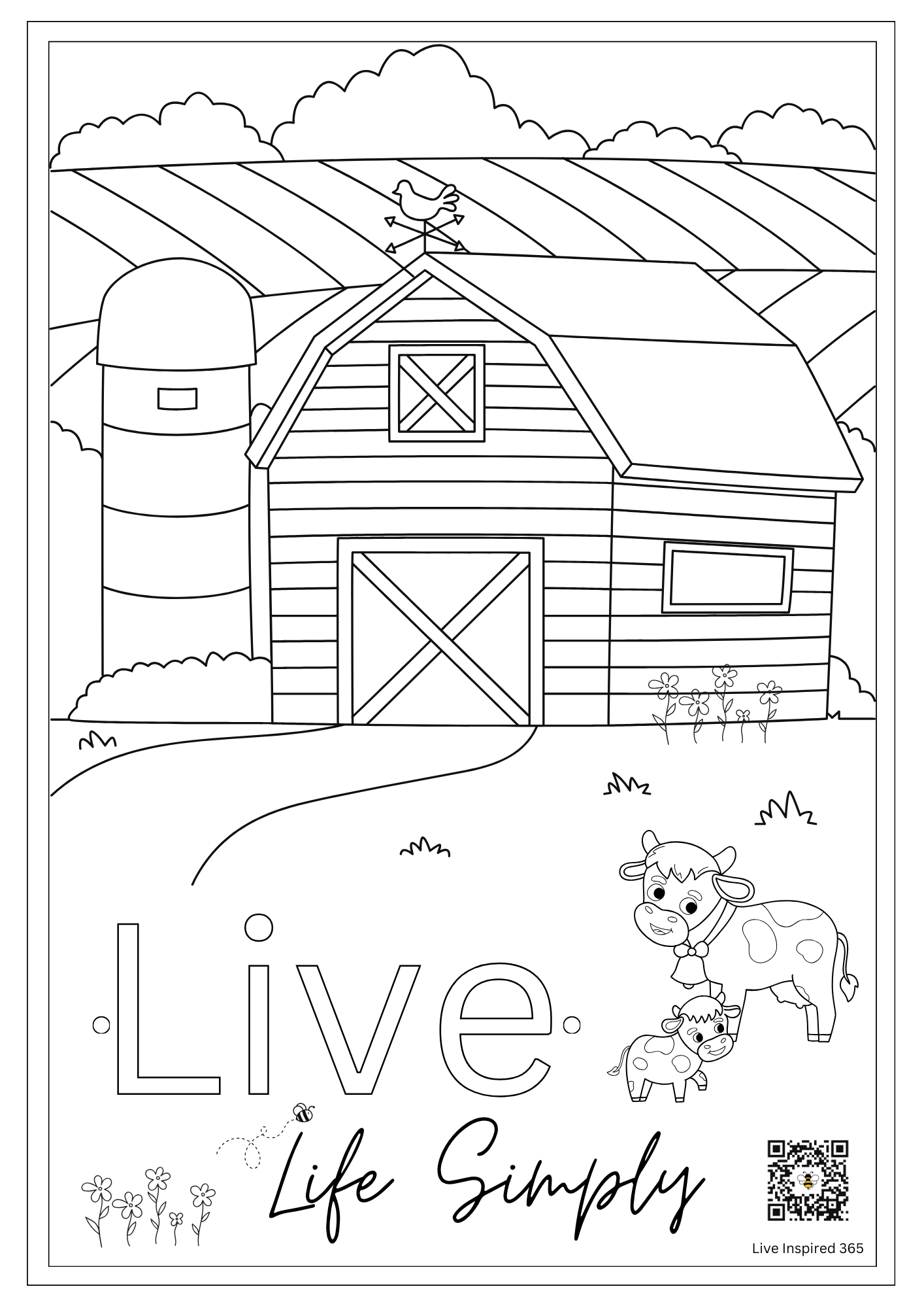 Live Life Simply-Coloring Page
