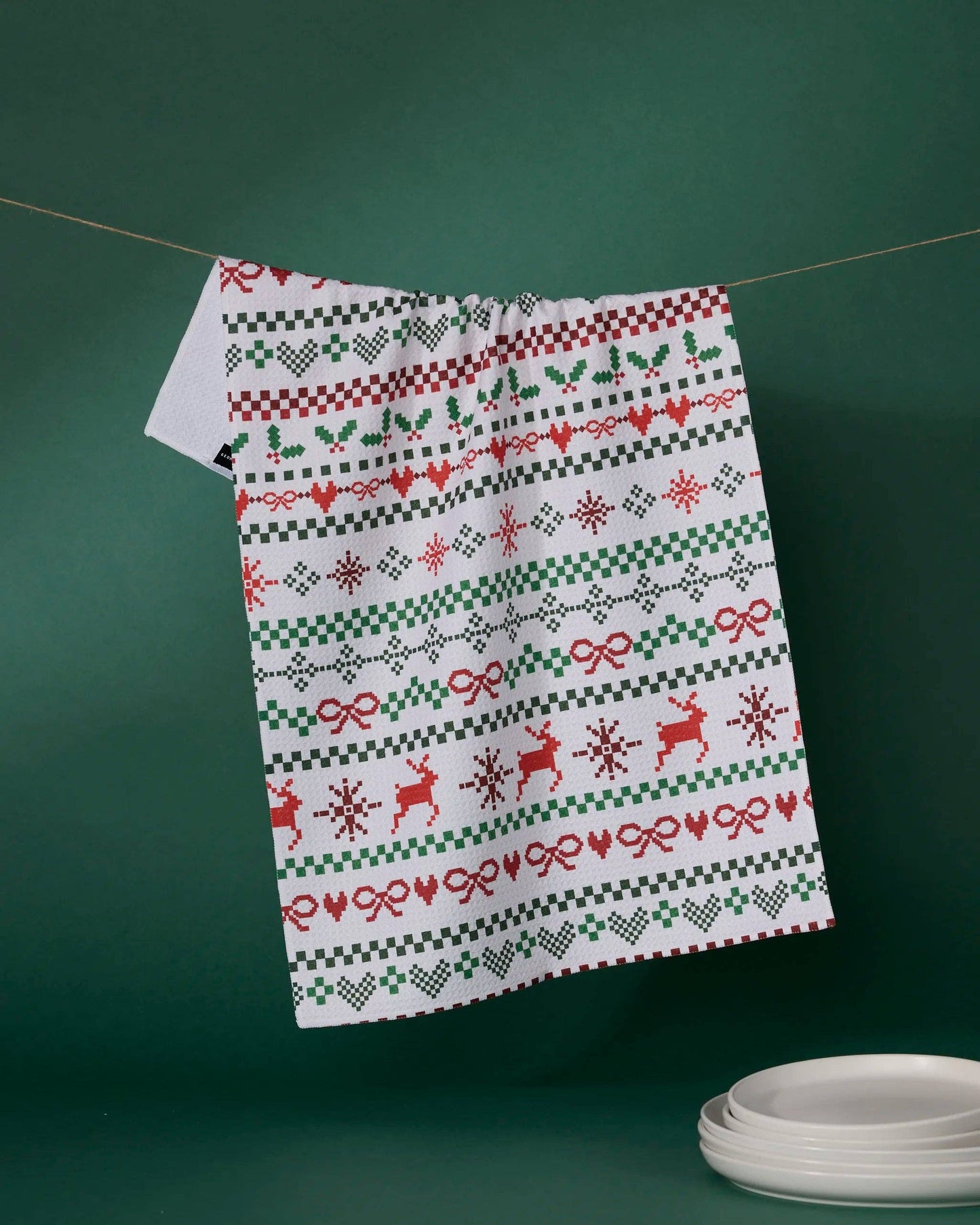 Ugly Sweater Day Geometry Tea Towel