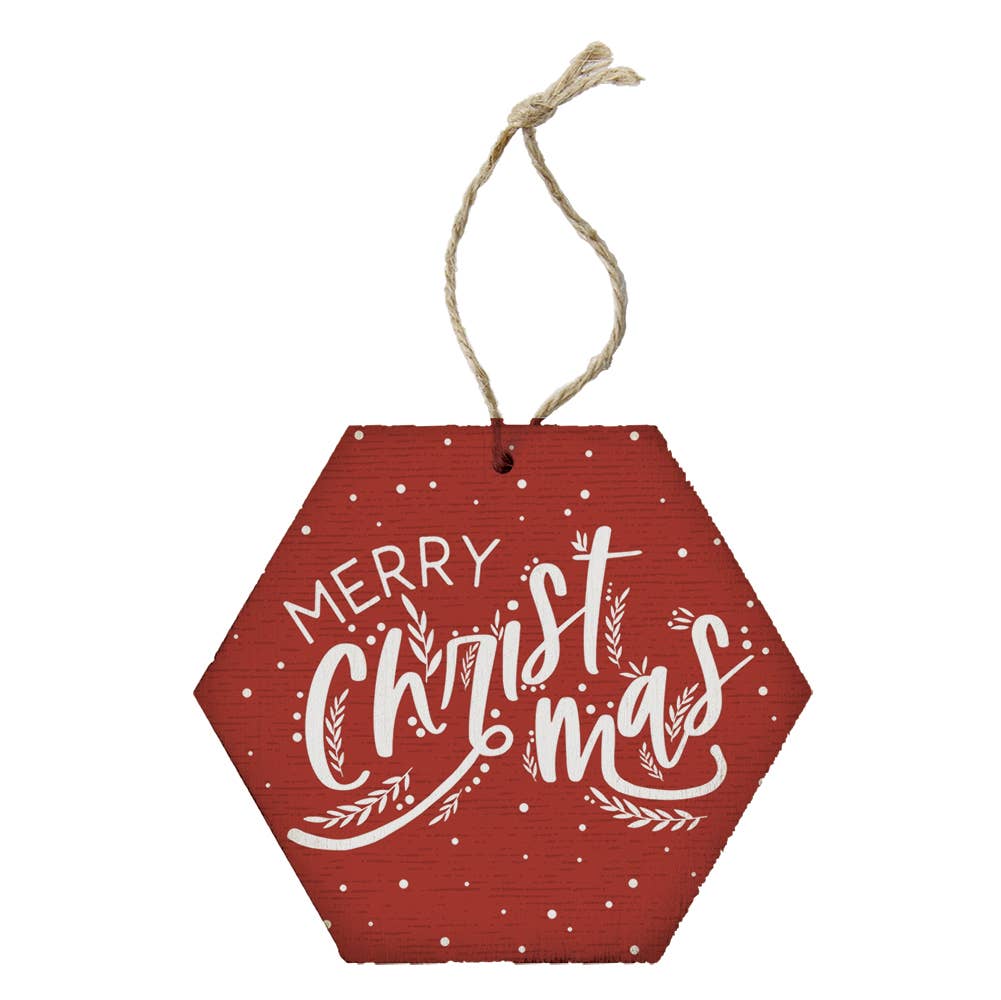 Merry Christmas Red - Honeycomb Ornaments