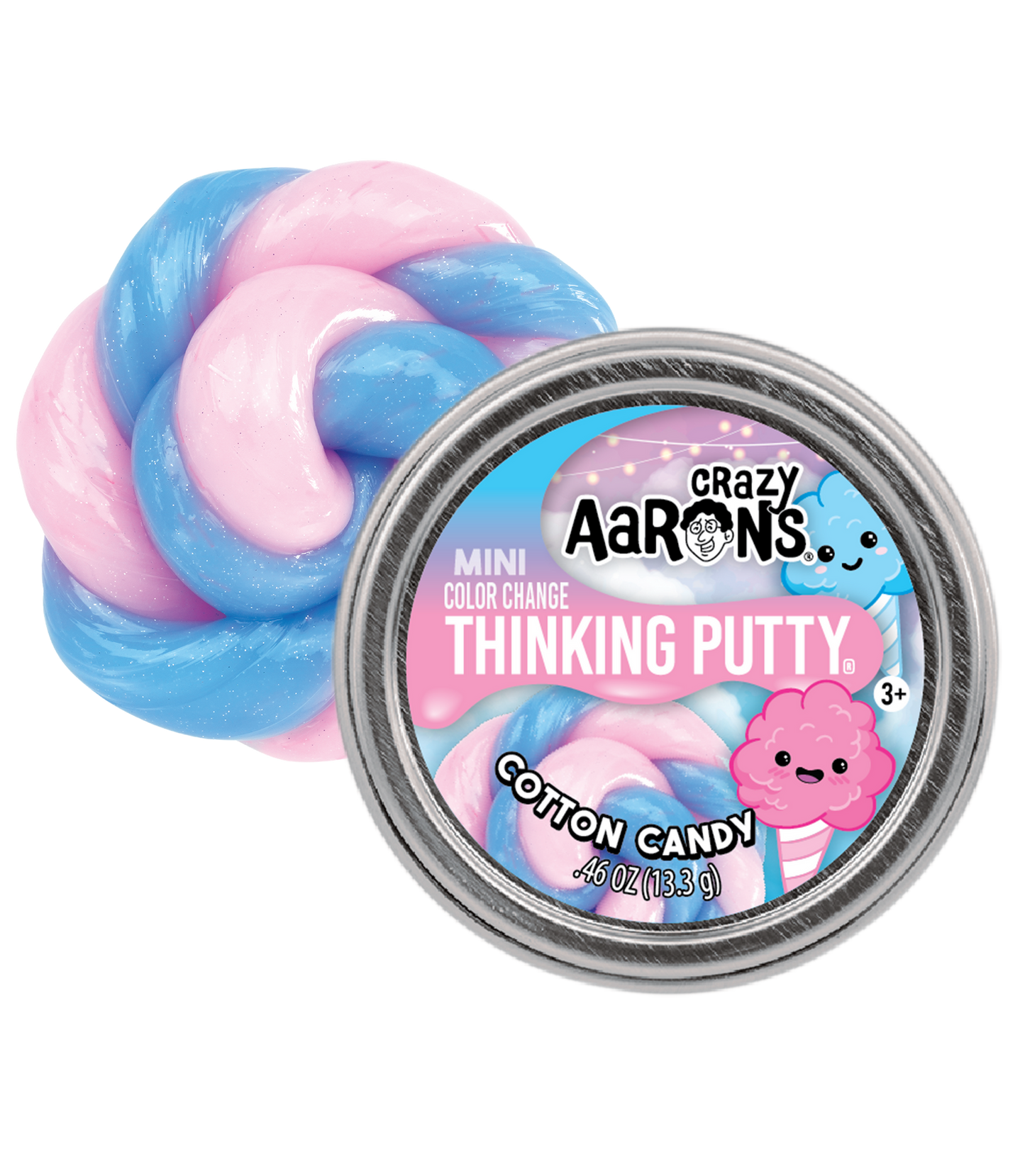 Crazy Aarons Mini Cotton Candy - 2" Thinking Putty Tin