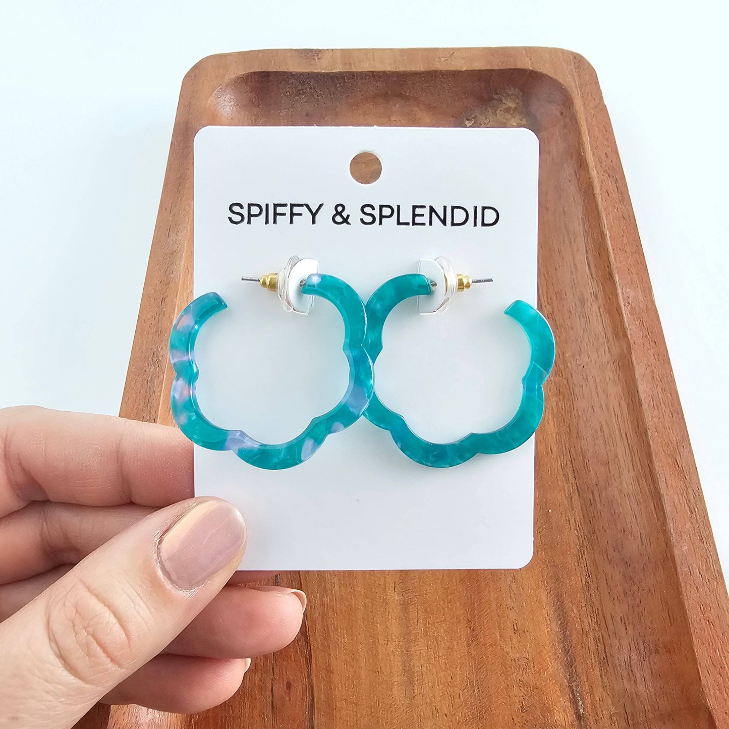 Sea Green Posey Hoops
