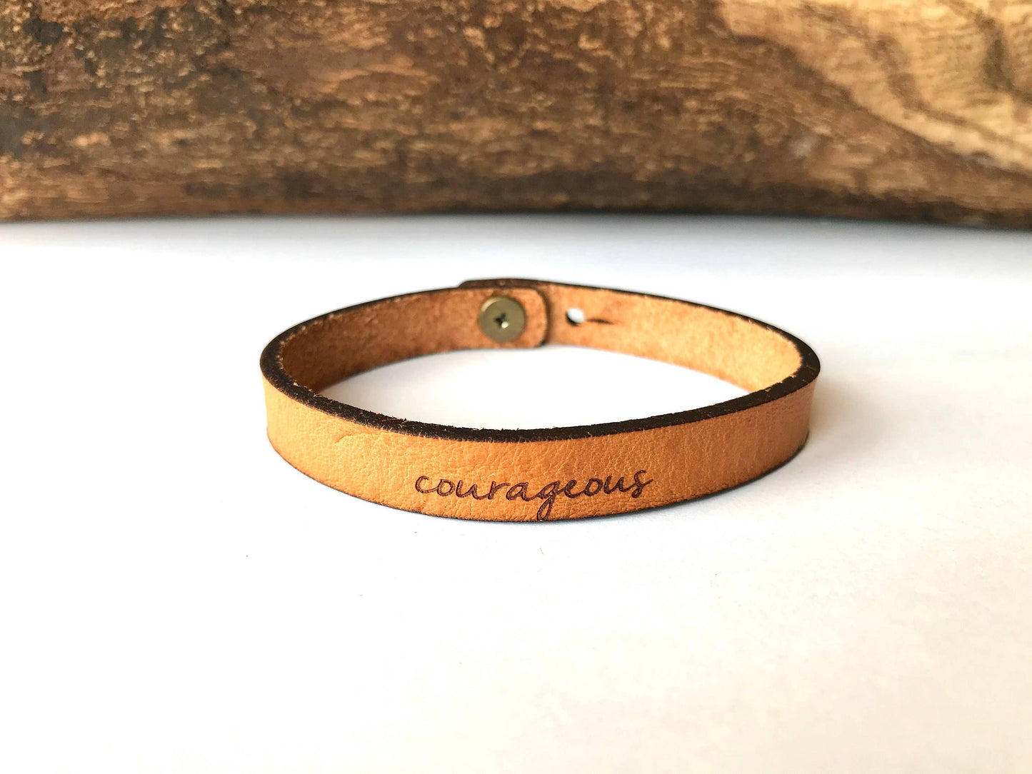 Courageous Thin Leather Bracelet