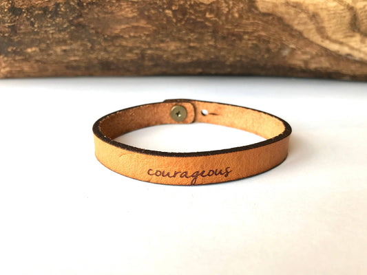 Courageous Thin Leather Bracelet