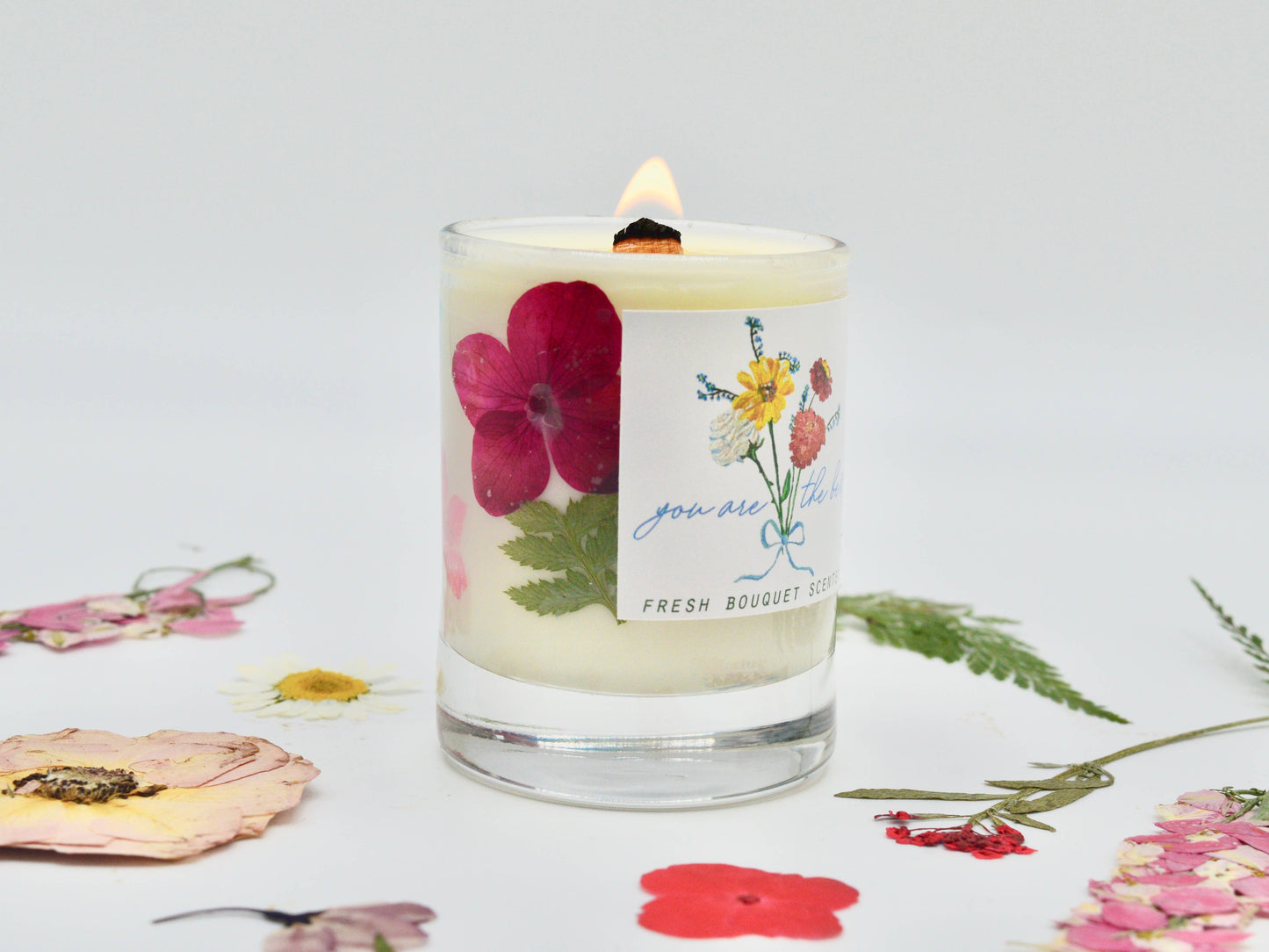 Mini Fresh Bouquet Floral Candle
