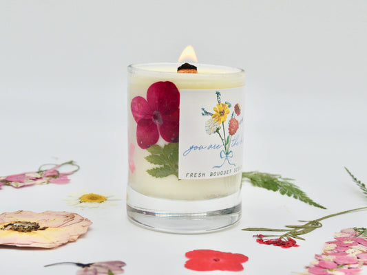 Mini Fresh Bouquet Floral Candle