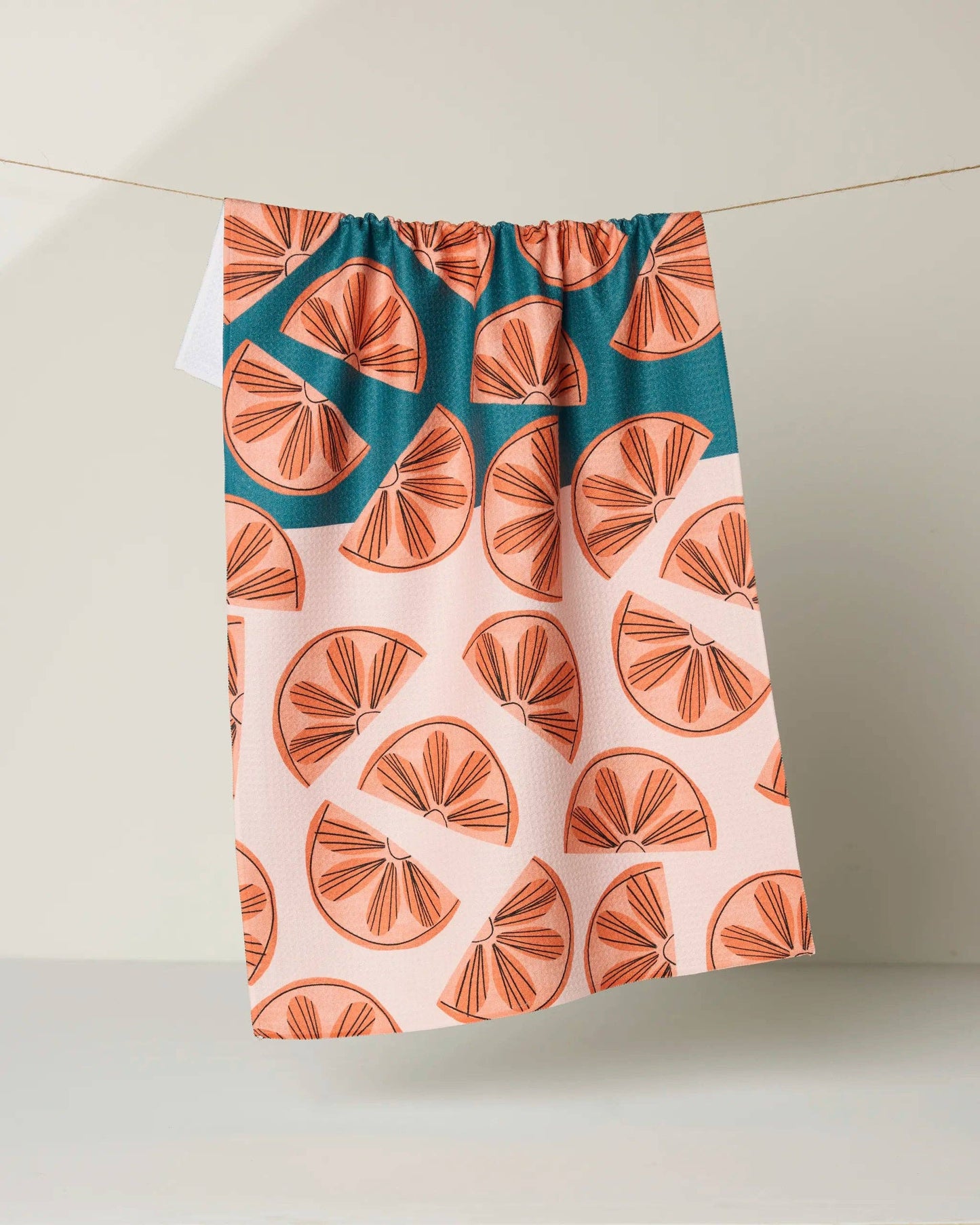 Citrus Slices Geometry Tea Towel