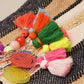 Gingham Happy Face Tassel Keychain /Bag Charm