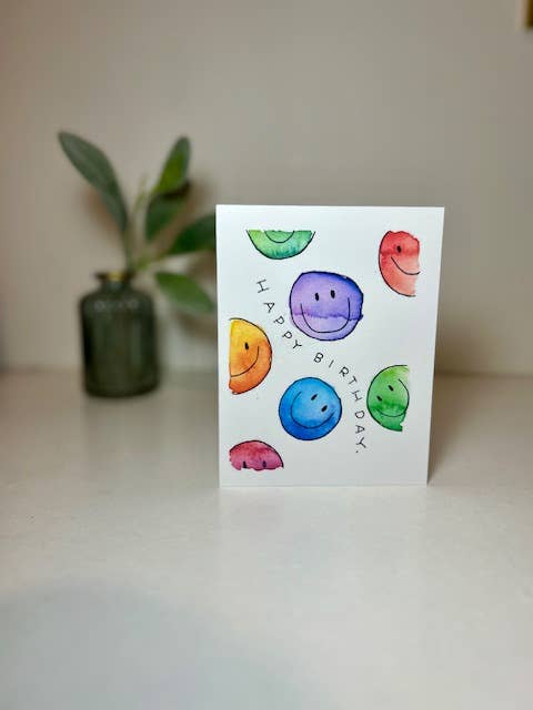 Happy Birthday Smileys - Card