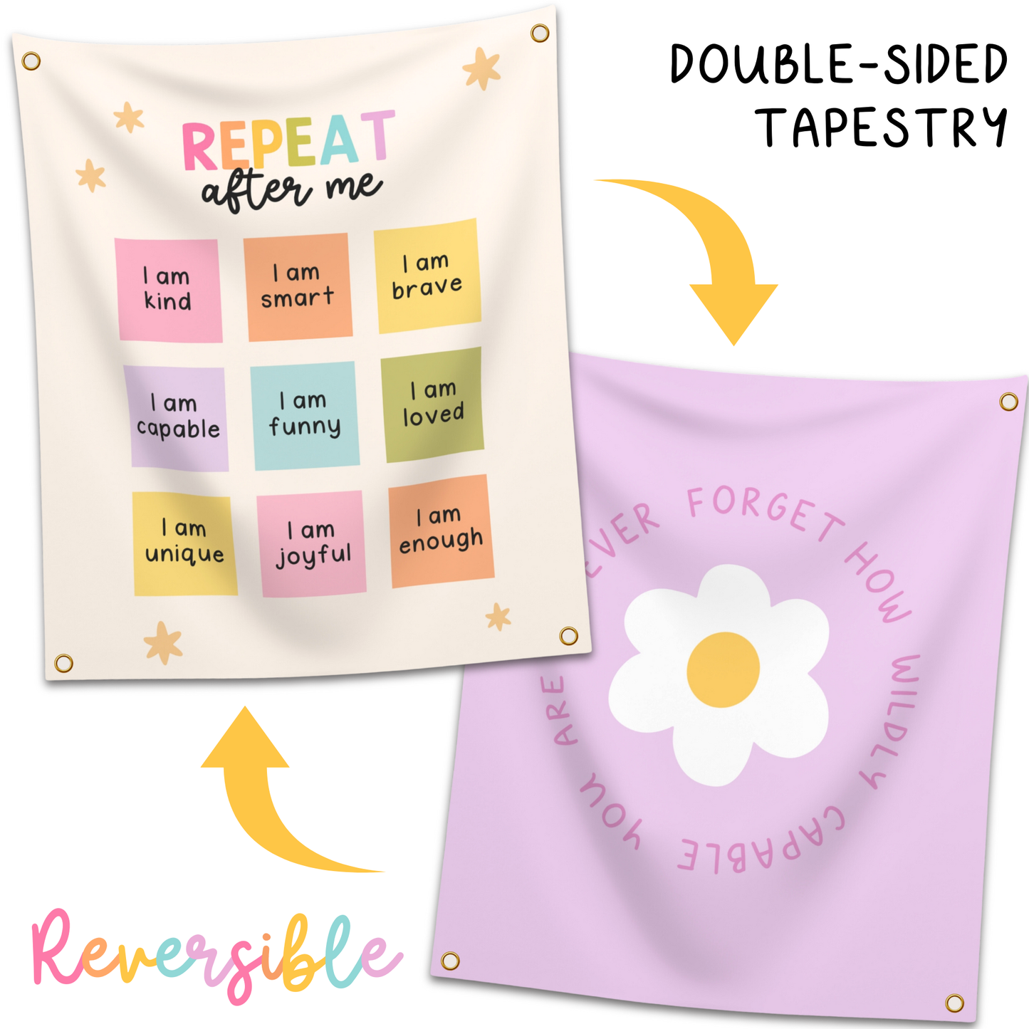 "Positive Affirmations"  Reversible Tapestry